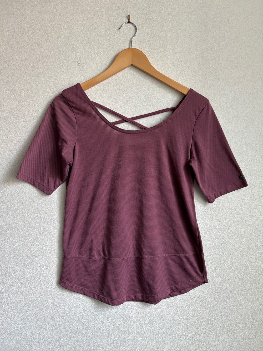 Columbia Anytime Casual Plum Purple Crisscross Strappy Back Active Top Small